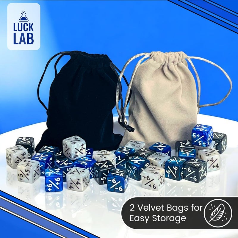 Luck Lab MTG Magic Life Counter Dice, 48 PCS - Compatible w/Magic Card Game Accessories, CCG Creature Stats w/ 2 Dice Bags (Blue Pearl, Blue Swirl, White Pearl, Black Pearl) - Image 5